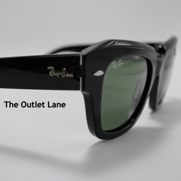 Model Display Ray-Ban State Street Green Lens RB2186 Black Frame - Picture 8 of 16